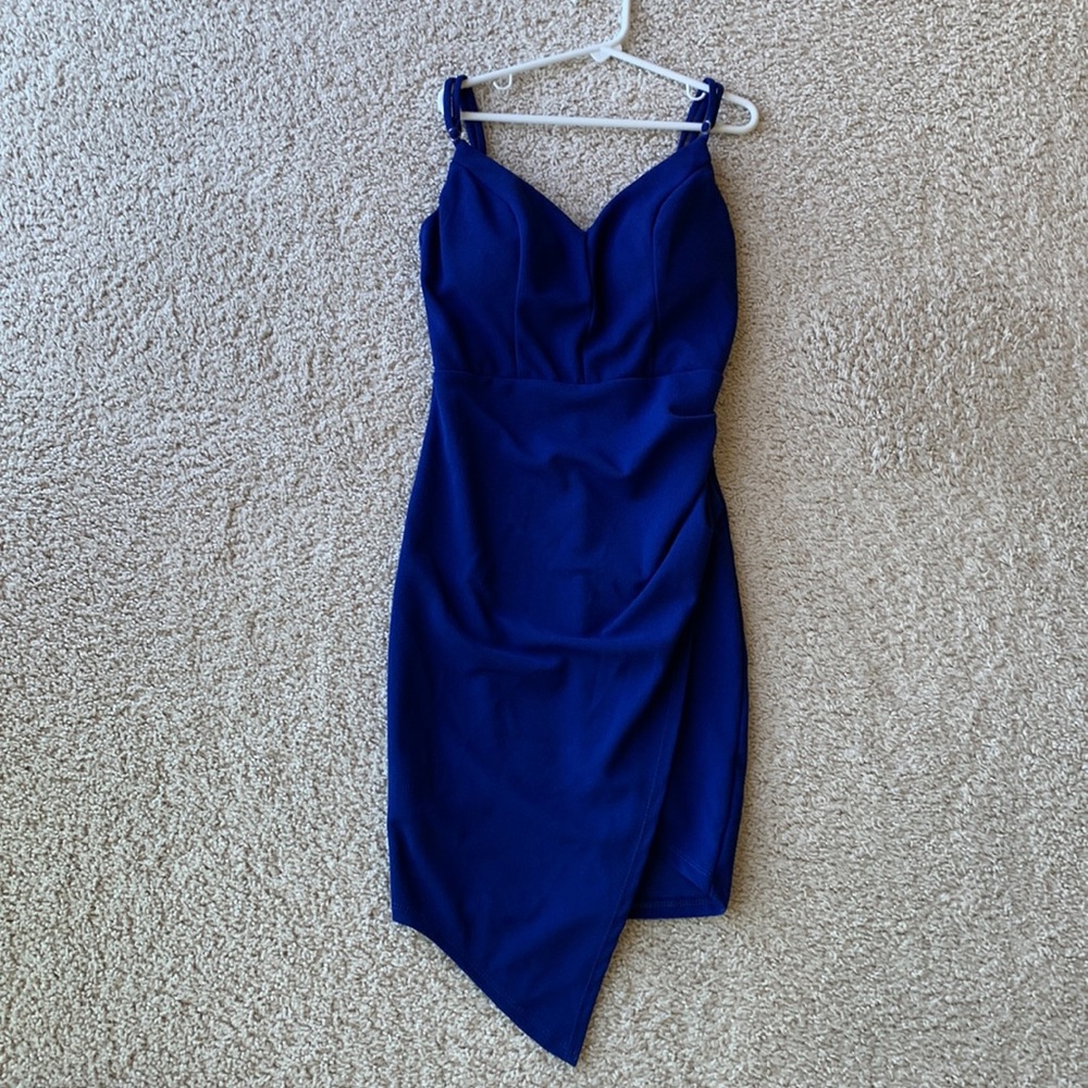 Blue asymmetrical dress